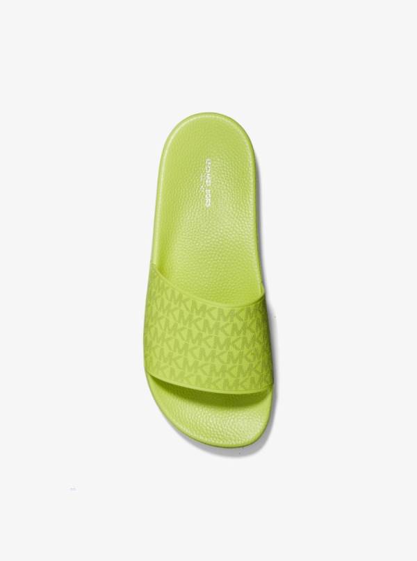 Panske Slapky Michael Kors Jake Logo Svetlo Zelene - Topanky Michael Kors Nejlevnejsi | FVEOG-8431